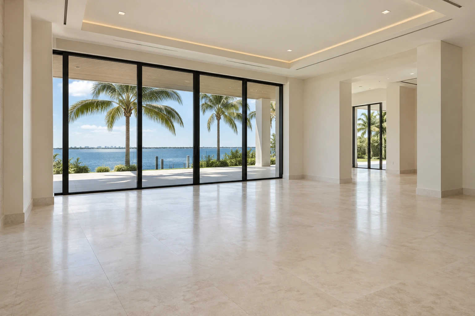 Same living room before staging